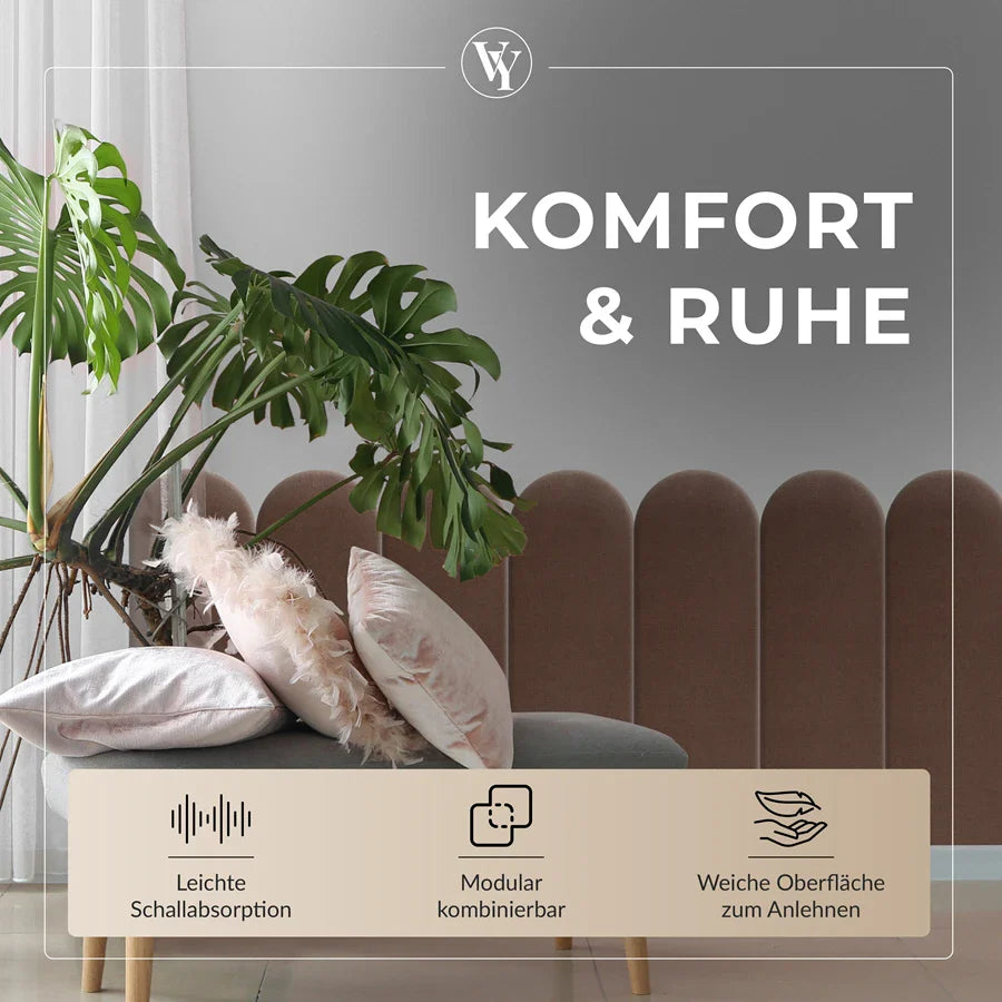 Wandkissen Rundbogen | Braun T02 Velours