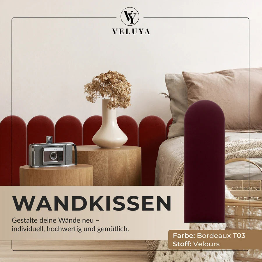Wandkissen Rundbogen | Bordeaux T03 Velours