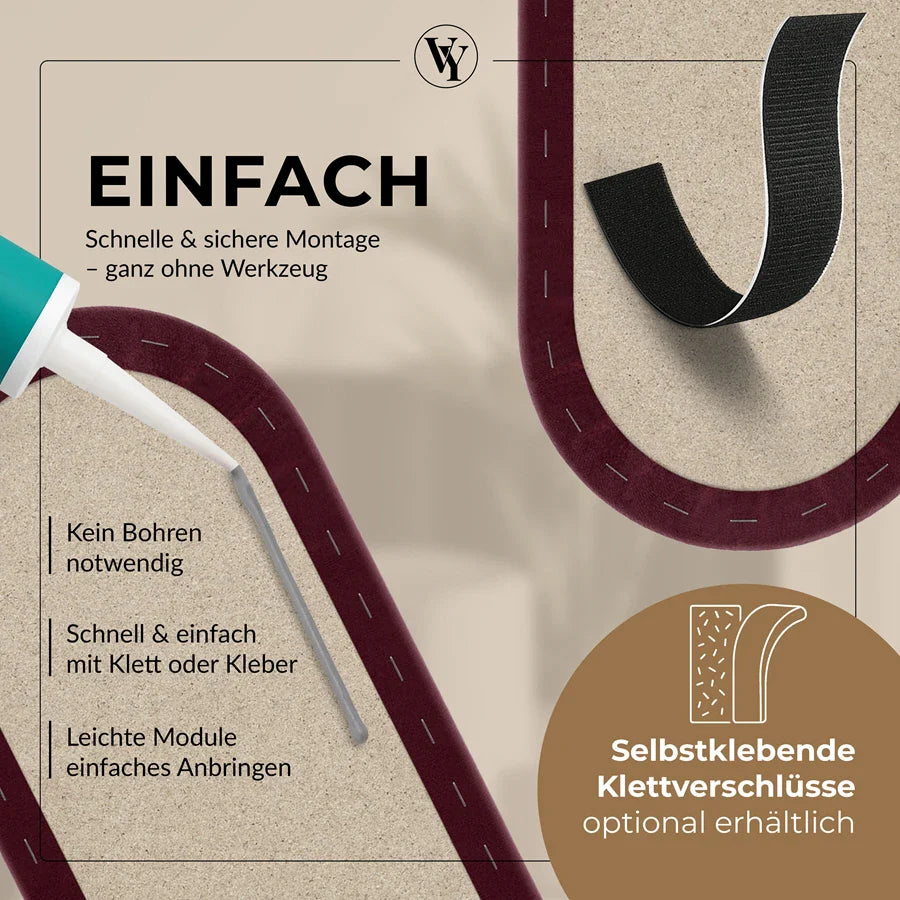 Wandkissen Rundbogen | Bordeaux T03 Velours