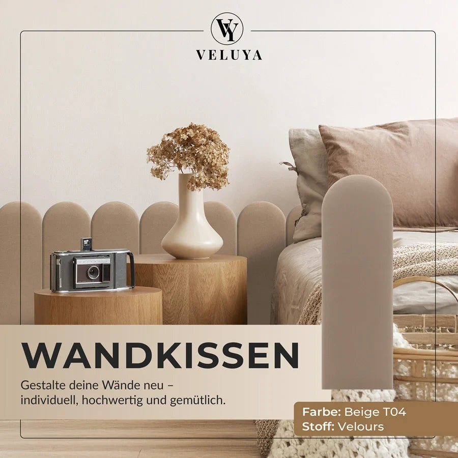 Wandkissen Rundbogen | Beige T04 Velours
