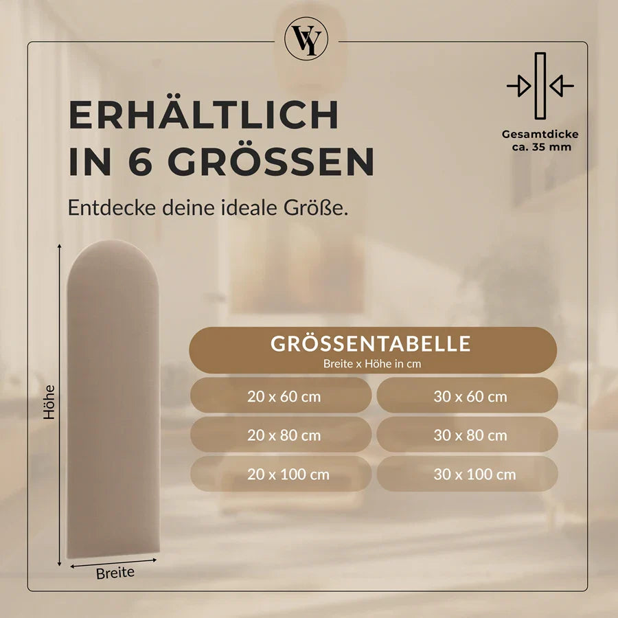 Wandkissen Rundbogen | Beige T04 Velours