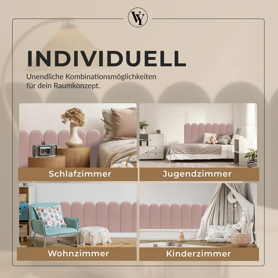 Wandkissen Rundbogen | Rosa T05 Velours