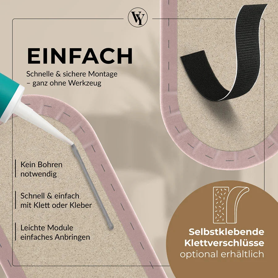 Wandkissen Rundbogen | Rosa T05 Velours