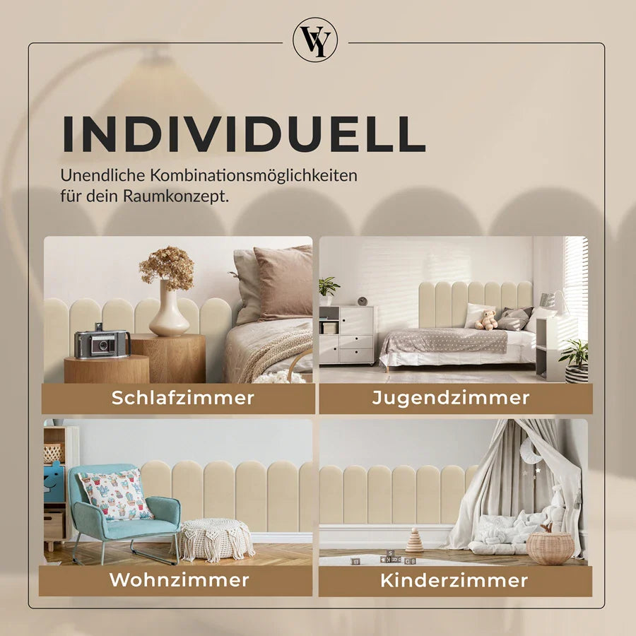 Wandkissen Rundbogen | Ecru T07 Velours