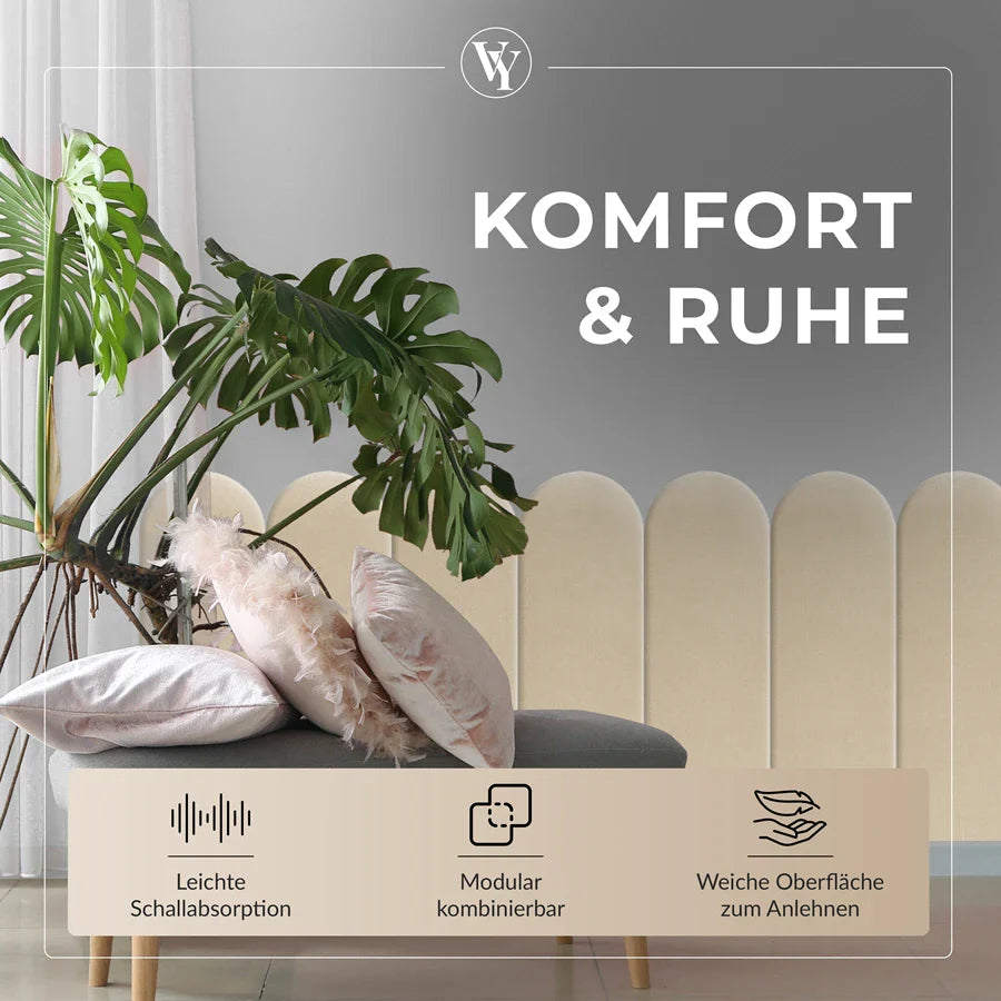 Wandkissen Rundbogen | Ecru T07 Velours