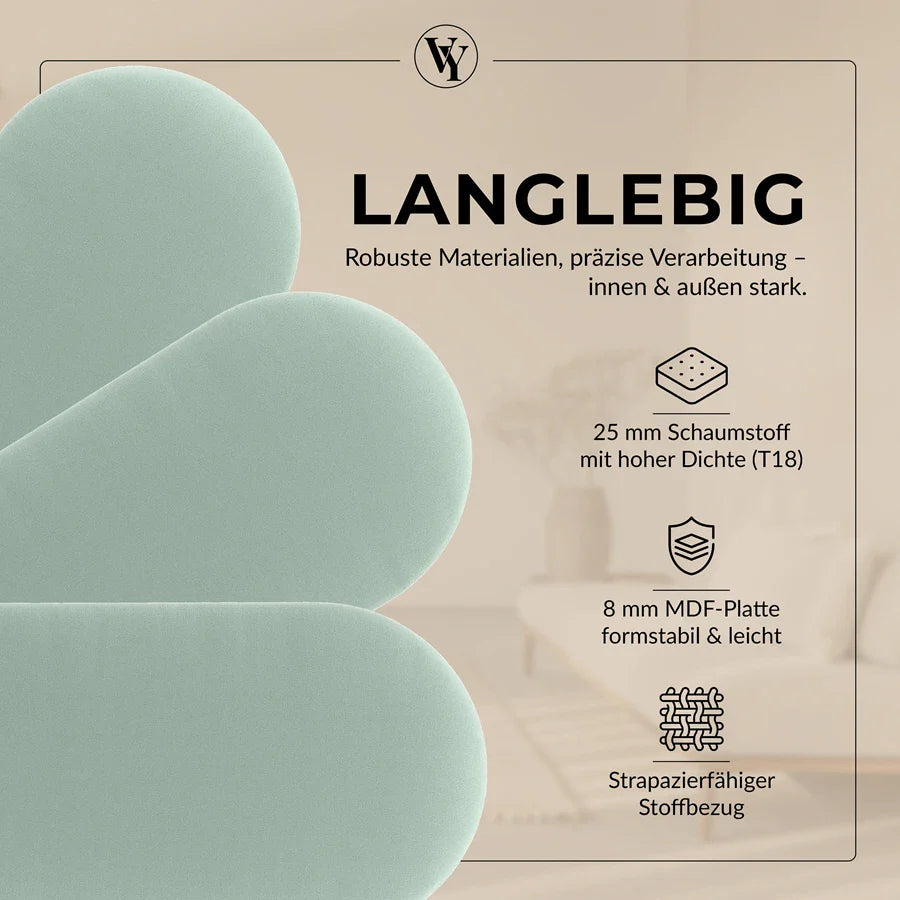 Wandkissen Rundbogen | Mintgrün T08 Velours