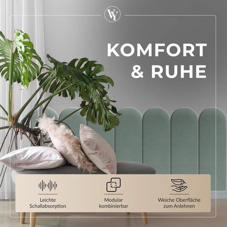 Wandkissen Rundbogen | Mintgrün T08 Velours