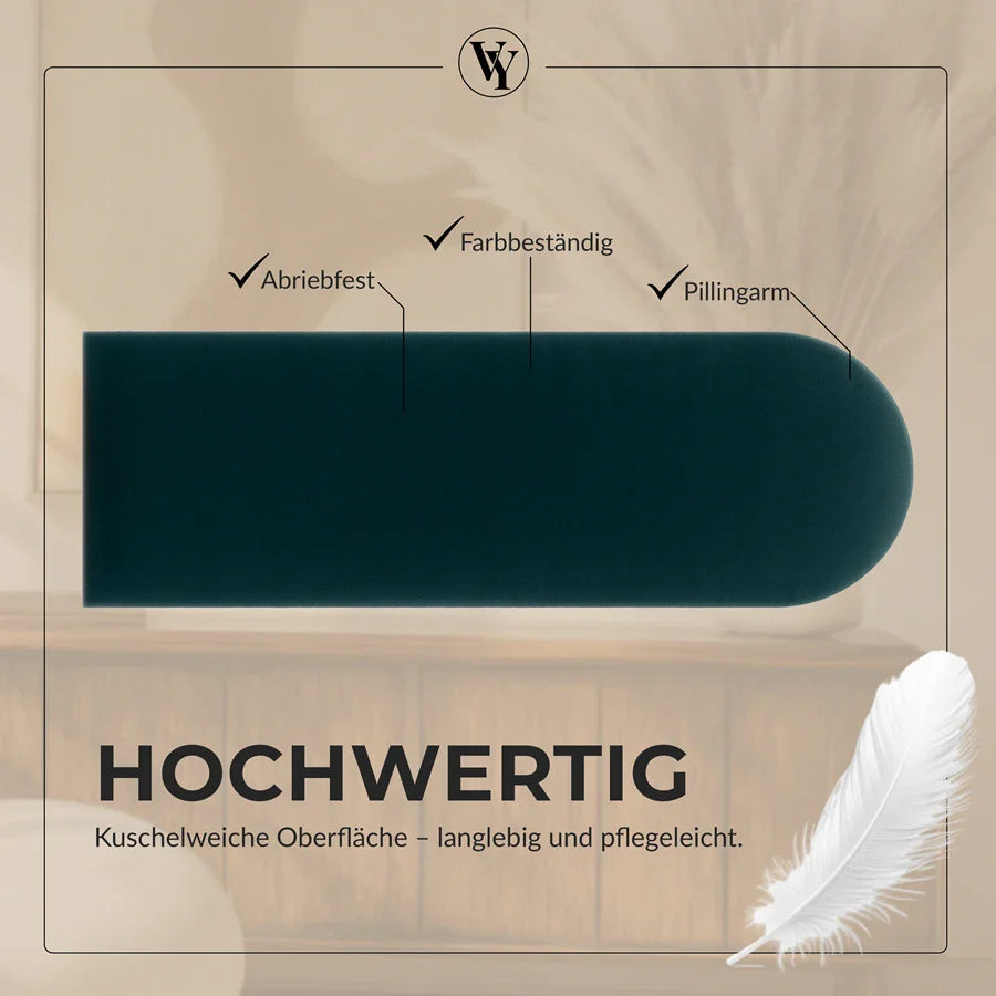 Wandkissen Rundbogen | Türkis T09 Velours