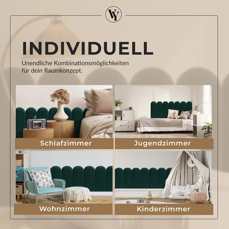 Wandkissen Rundbogen | Türkis T09 Velours