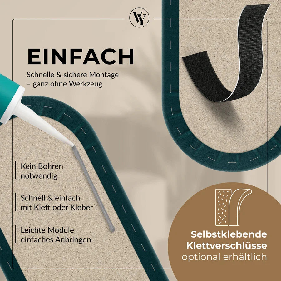 Wandkissen Rundbogen | Türkis T09 Velours