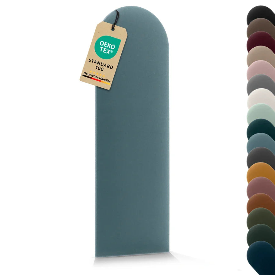 Wandkissen Rundbogen | Petrolblau T13 Velours