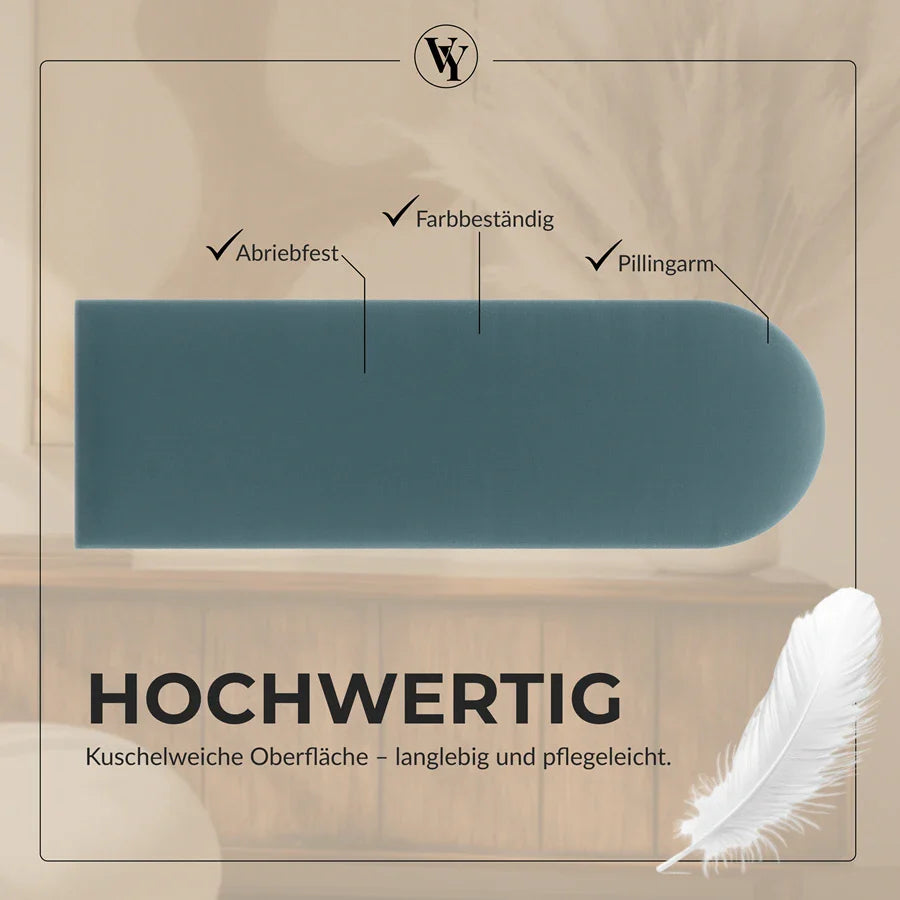 Wandkissen Rundbogen | Petrolblau T13 Velours