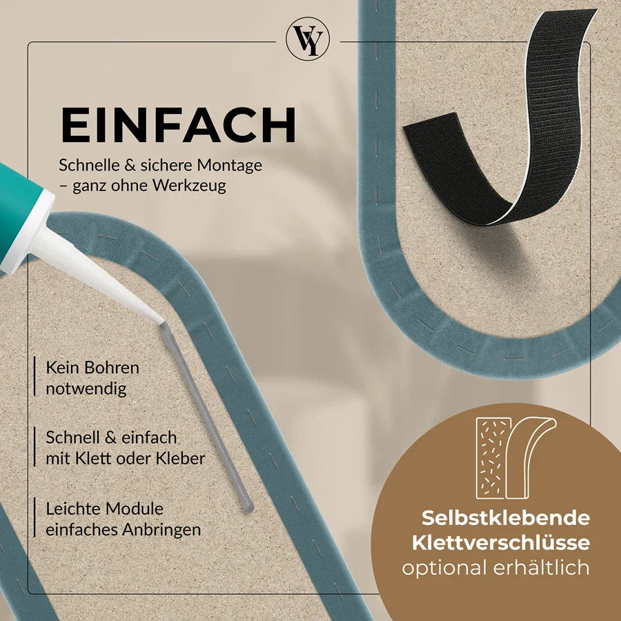 Wandkissen Rundbogen | Petrolblau T13 Velours