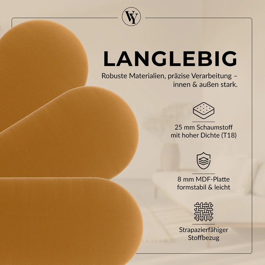 Wandkissen Rundbogen | Ockergelb T18 Velours