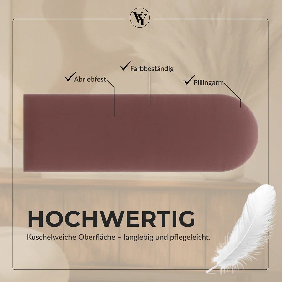 Wandkissen Rundbogen | Altrosa T23 Velours