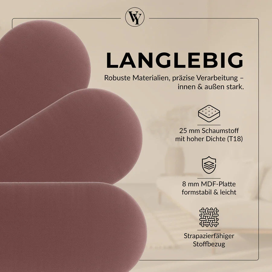 Wandkissen Rundbogen | Altrosa T23 Velours