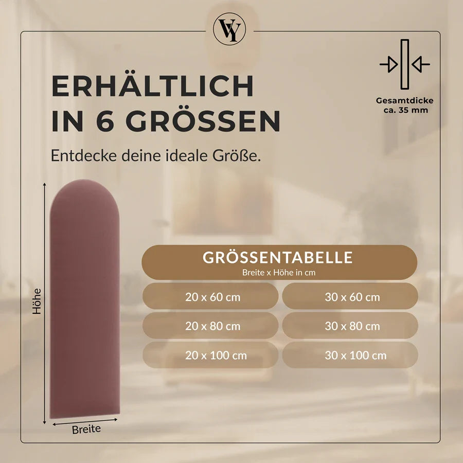 Wandkissen Rundbogen | Altrosa T23 Velours