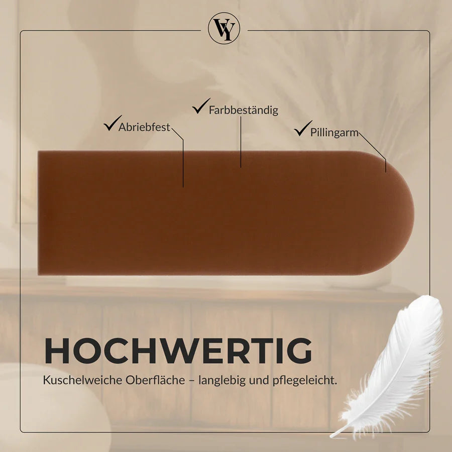 Wandkissen Rundbogen | Ockerbraun T26 Velours